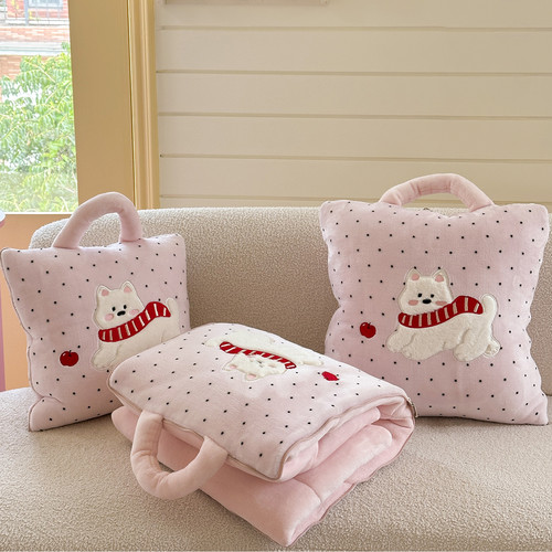 萌萌狗~抱枕被子多功能午睡毯