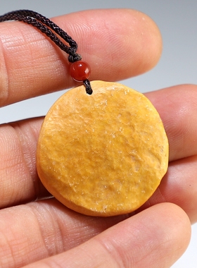 【货币虫】天然化石小挂件 手工原创个性黄钱币吊坠 楼叔孤品