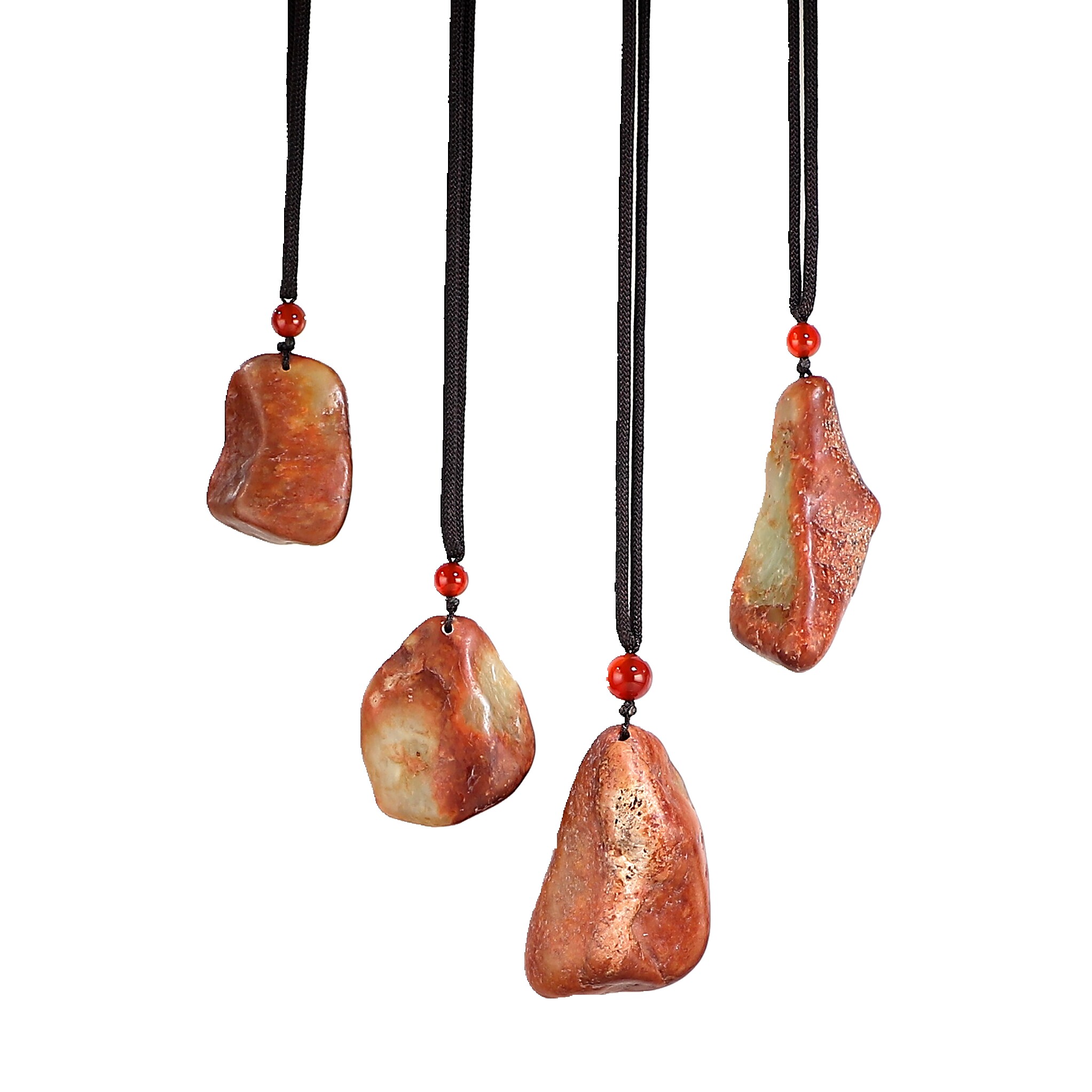 天然红沁皮原石吊坠 透闪石和田玉个性挂件 楼叔孤品