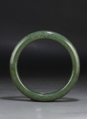 [58口]天然和田玉手镯青玉鱼籽泡女款圆镯 特价+送证书 楼叔孤品