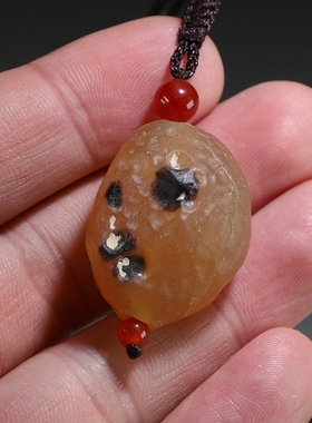 【年底清仓特价】天然戈壁玛瑙原石挂件(有绺裂)手工原创个性吊坠