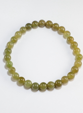 【新品特价】和田玉手链 卡6圆珠微猫眼女款手串 楼叔孤品