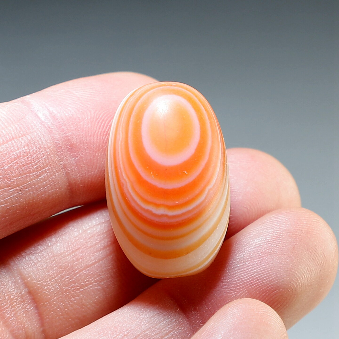 【小精品】天然缠丝玛瑙眼睛桶珠 楼叔孤品