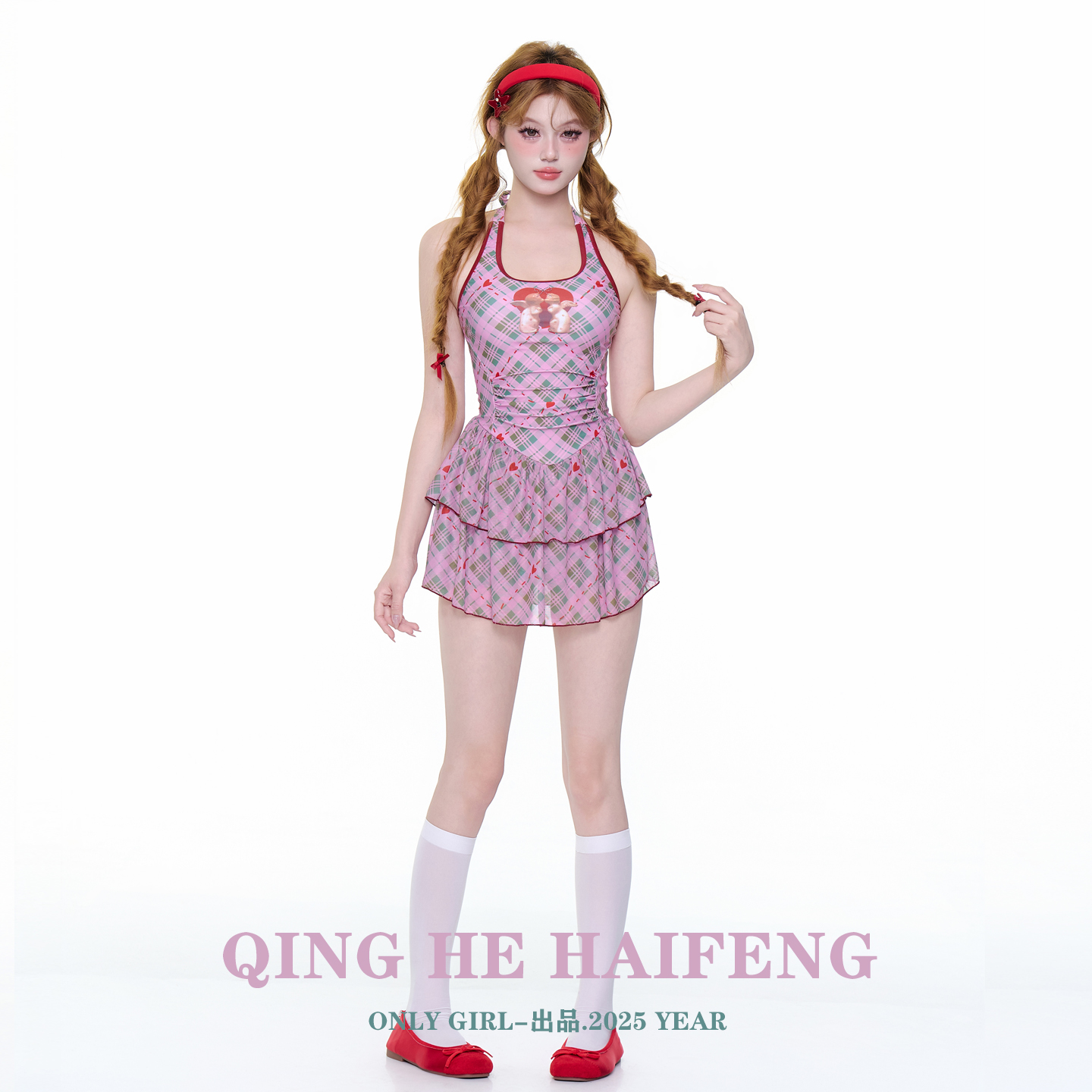 保守连体裙式温泉度假新款遮肚