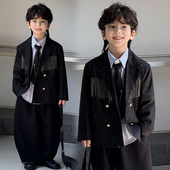 舞台西服外套潮流走秀演出服 秋花童男童礼服小众时尚 儿童西装 套装