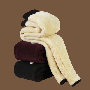 东北特厚超厚保暖裤 外穿高腰打底裤 子 女加绒加厚冬季 羊羔绒毛棉裤