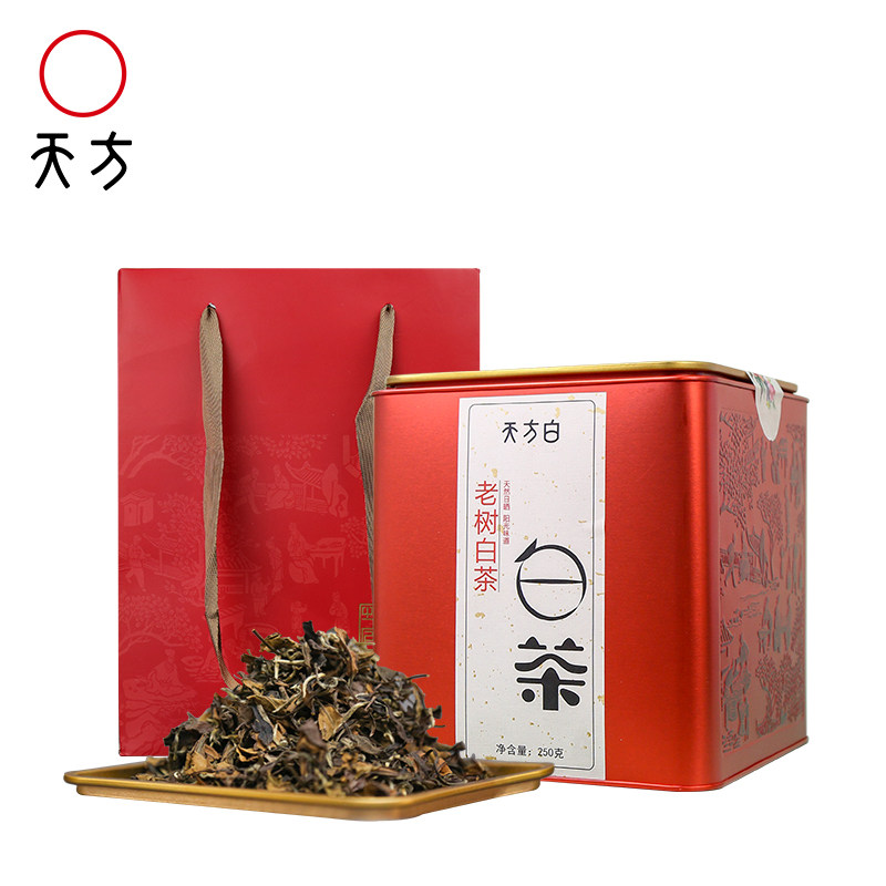 安徽天方茶叶250g罐装一级老树白茶散装日晒白茶雨前高山花果香茶