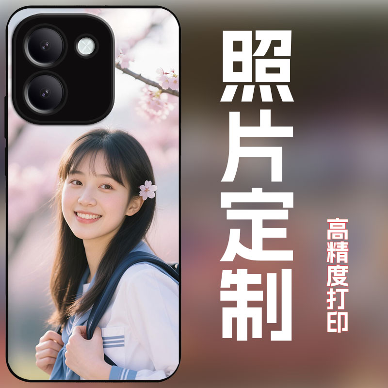 适用iqooz11s手机壳定制来图定制照片订做全包保护套diy艺术婚纱照玻璃壳简约创意个性时尚照片定制男女