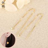 银耳线 s925足银纯银耳环女气质T字头小耳链耳钉耳坠短长款 养耳饰