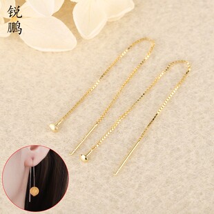 银耳线 s925足银纯银耳环女气质T字头小耳链耳钉耳坠短长款养耳饰