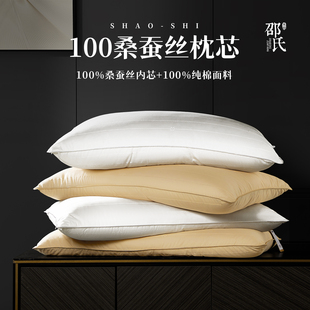 100%纯棉桑蚕丝枕头 A类低枕超软护颈枕蚕丝枕芯 五星酒店节节高