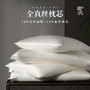抑菌防螨 护颈低枕软 内外全真丝蚕丝枕头 19姆米全真丝100纯蚕丝