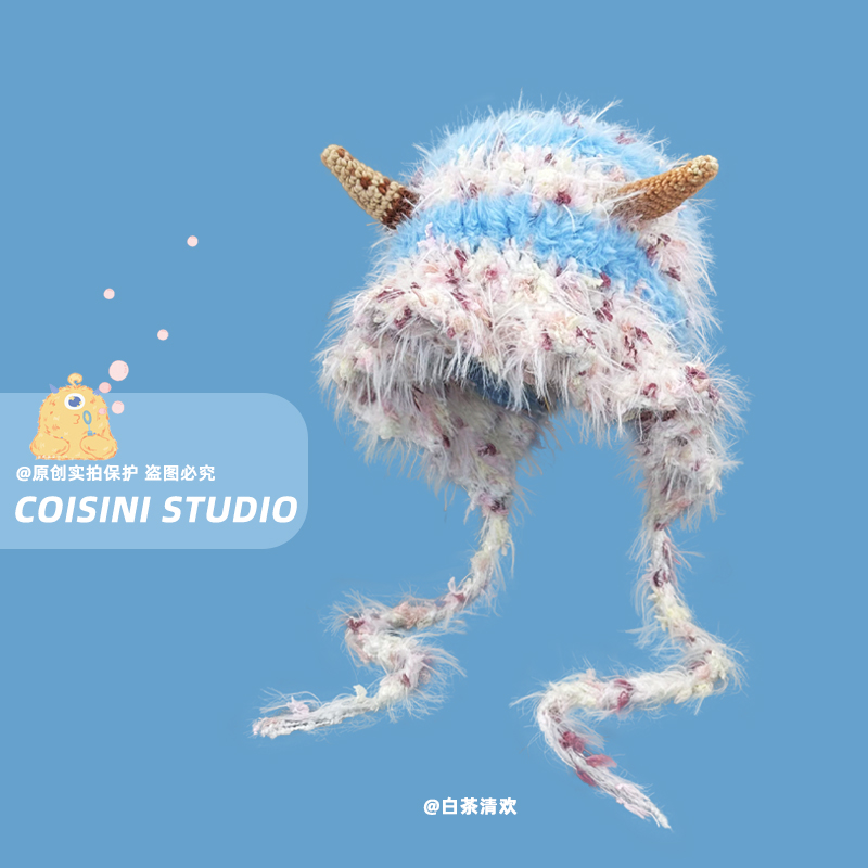 日系可爱甜美毛绒雷锋帽百搭防寒