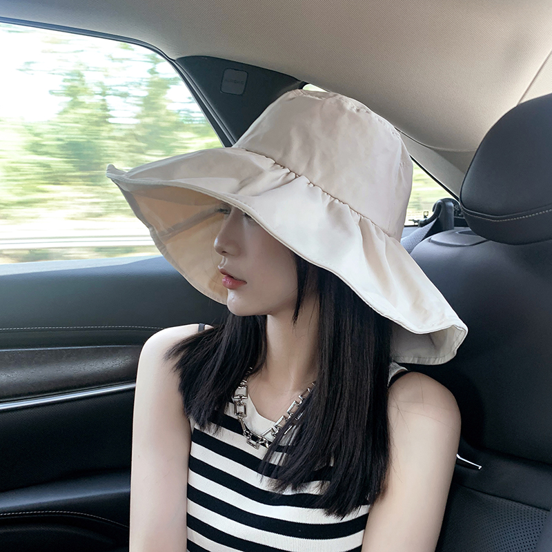 日系纯色大檐渔夫帽防晒遮阳帽潮
