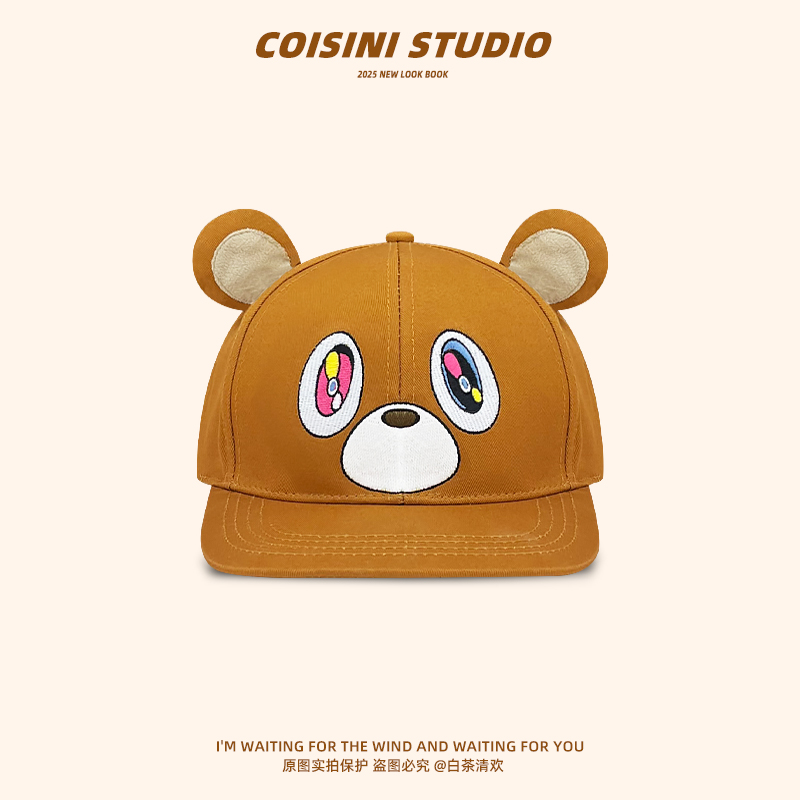 Y2K美式甜酷辍学熊帽子可调节女