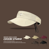 夏季 户外便捷速干空顶帽男女宽檐遮阳防晒显脸小无顶鸭舌帽子情侣