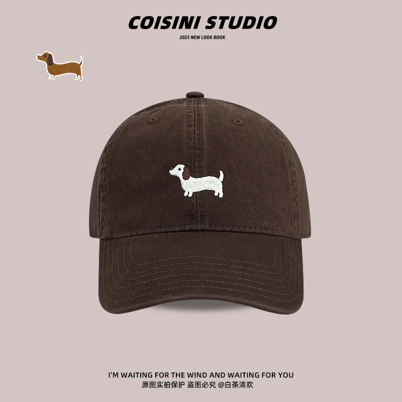 韩系腊肠小狗棒球帽子男女同款