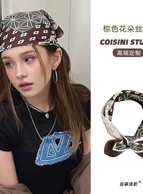 废土风美式复古头巾女包头小方巾