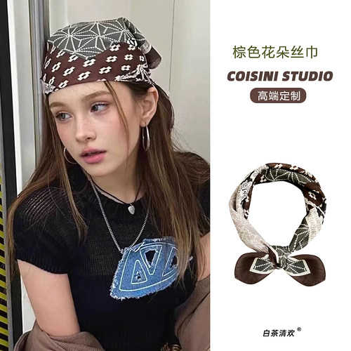 废土风美式复古头巾女包头小方巾