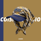 2025新款 字母刺绣鸭舌帽包头帽潮 拼色帽檐格纹绑带头巾帽子女夏季