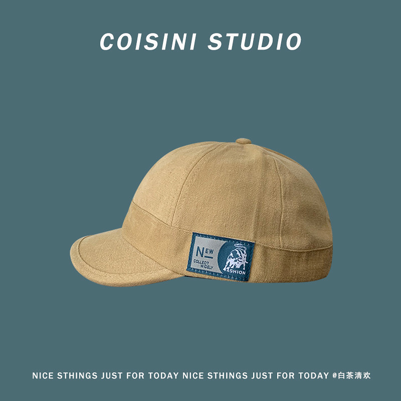 日系小众贴布标短檐鸭舌帽子女夏季遮阳复古工装棒球帽男休闲百搭,服饰配件/皮带/帽子/围巾,帽子,淘宝优惠券,粉丝福利购,淘宝优惠卷