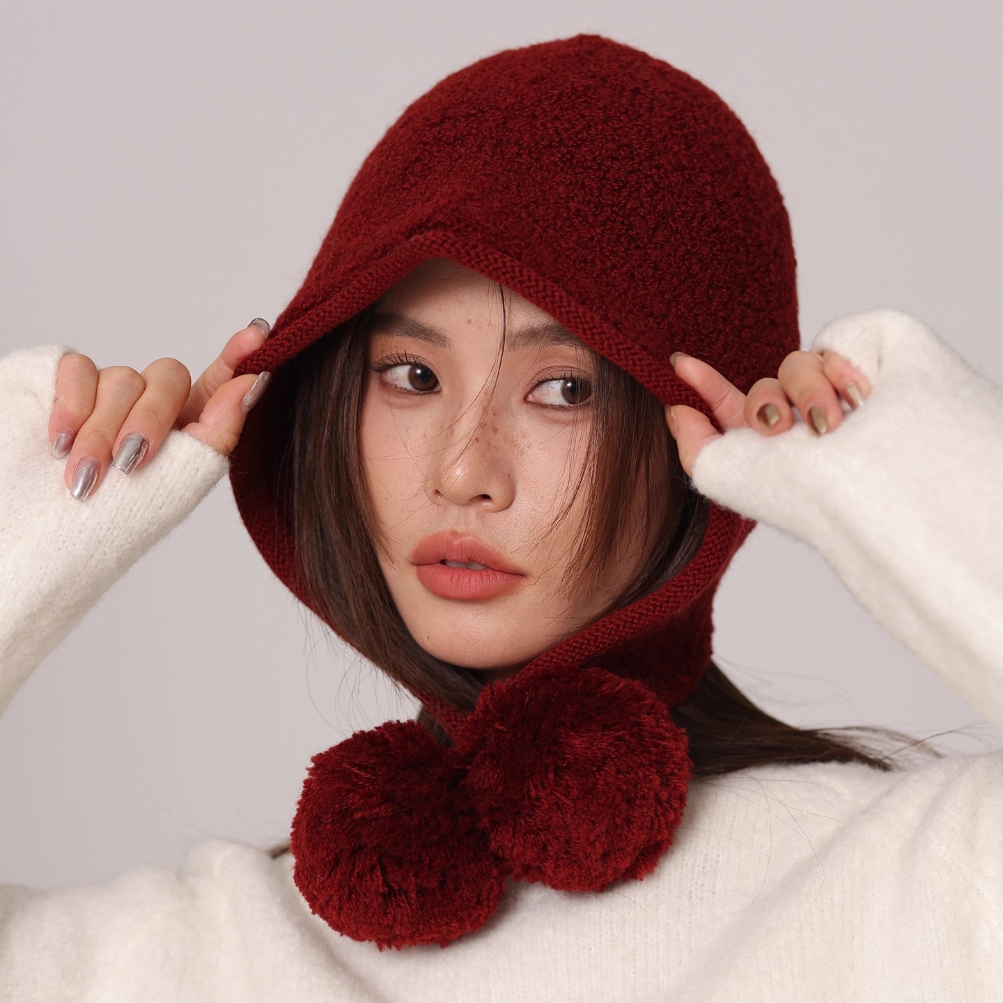 100%纯羊毛巴拉克拉法帽子显脸小