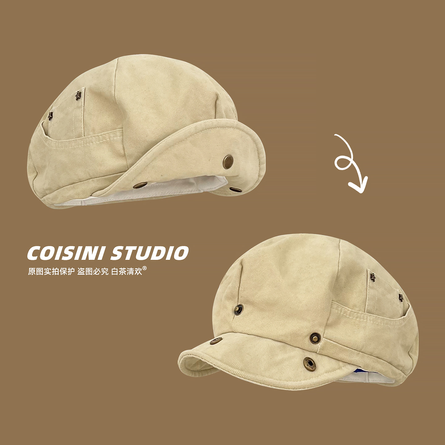 日系文艺复古翻檐八角帽子女春夏时尚百搭显脸小画家帽报童贝雷帽,服饰配件/皮带/帽子/围巾,帽子,淘宝优惠券,粉丝福利购,淘宝优惠卷