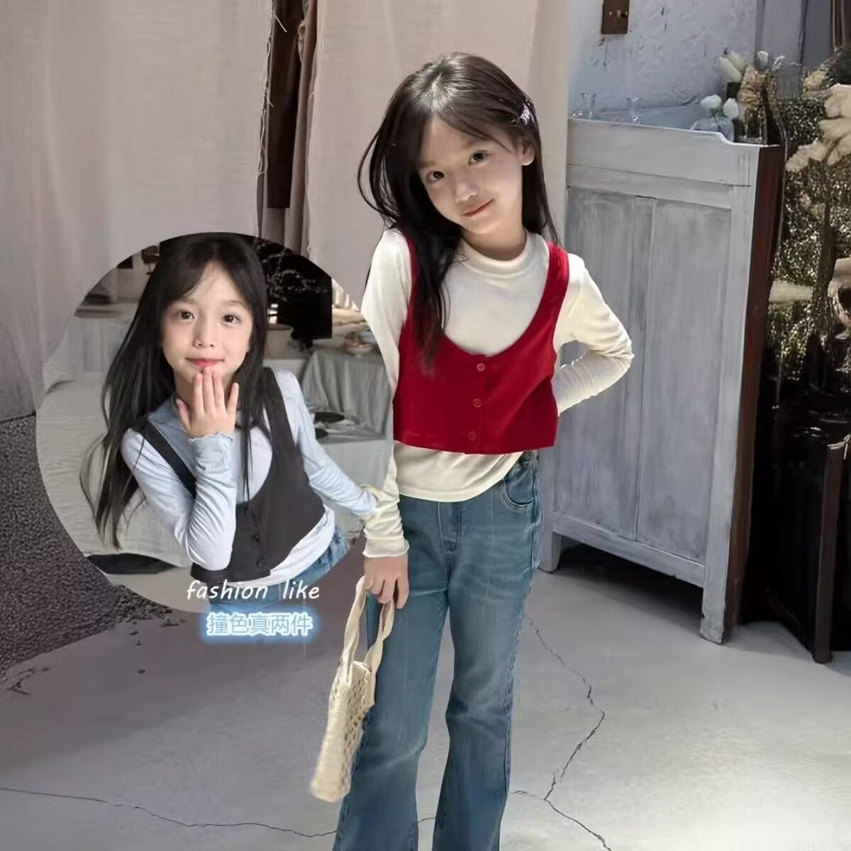 3女童真两件长袖T恤2025春秋装新款宝宝甜美洋气打底衫儿童上衣潮,童装/婴儿装/亲子装,T恤,淘宝优惠券,粉丝福利购,淘宝优惠卷