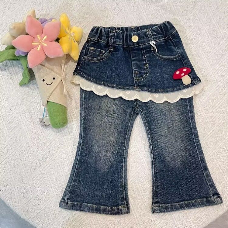 女童休闲百搭牛仔裤2025春秋装新款宝宝洋气甜美喇叭裤女孩长裤子,童装/婴儿装/亲子装,儿童牛仔裤,淘宝优惠券,粉丝福利购,淘宝优惠卷