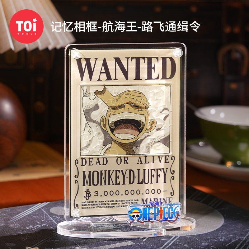 TOI图益航海王拼图路飞通缉令55片成人版3d立体亚克力手工diy摆件