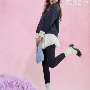 筱川名物X74软绵驼绒裤打底裤哑光加绒550g空气棉柔软太空九分裤