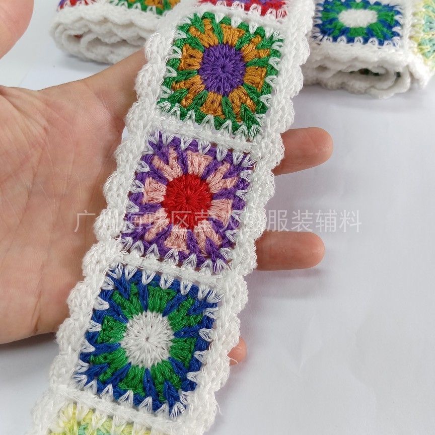 热款仿手钩绣条码刺绣花边服饰箱