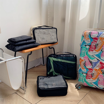 六件套旅行收纳袋行李箱衣服整理包旅行收纳 鞋子分装衣物收纳袋