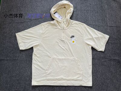 运动休闲半拉链连帽短袖T恤