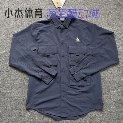 男子户外机能多口袋翻领工装衬衫