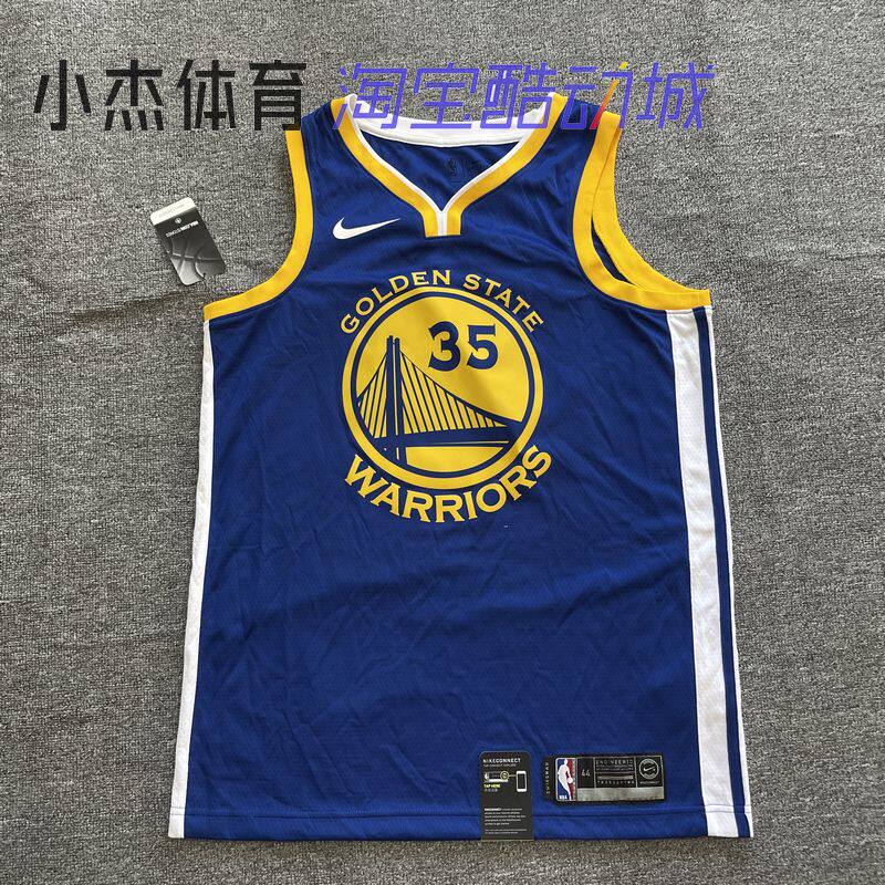 NIKE/耐克 杜兰特 KD 勇士队蓝色 35号SW球迷版球衣 864475-496