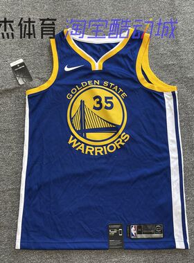 NIKE/耐克 杜兰特 KD 勇士队蓝色 35号SW球迷版球衣 864475-496