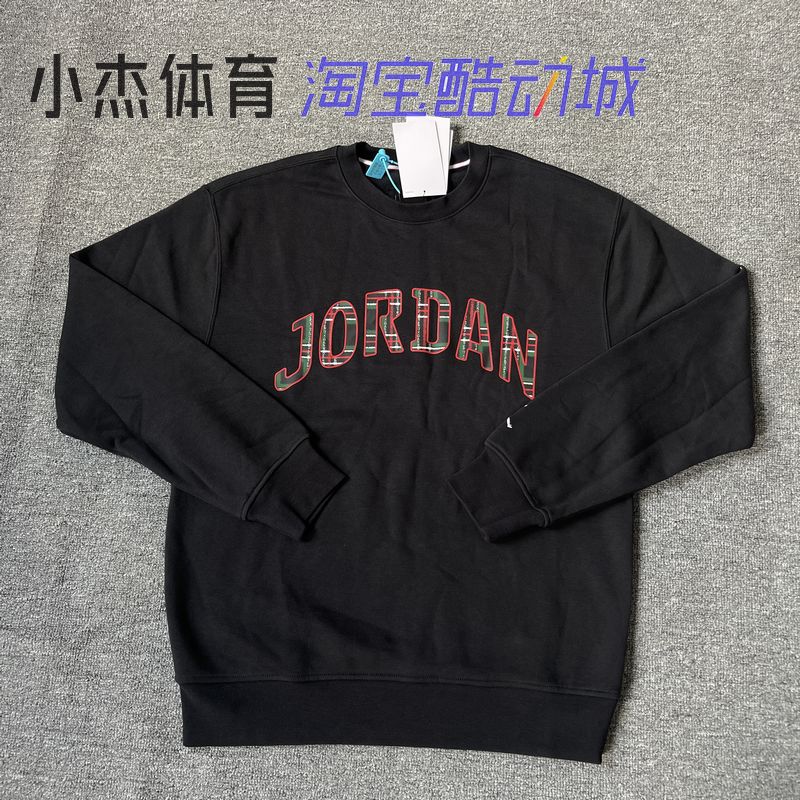 耐克 JORDAN 男子针织印花 加绒保暖圆领套头衫卫衣 FV7461-010