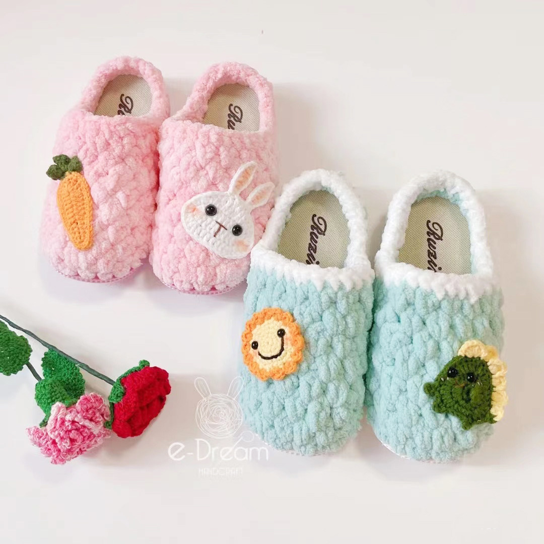 卡通拖鞋编织diy钩针毛线材料包自制织冬季保暖拖鞋送情侣礼物,服饰配件/皮带/帽子/围巾,DIY编织材料包,淘宝优惠券,粉丝福利购,淘宝优惠卷