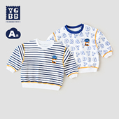 英格贝贝男童卫衣潮酷印花春秋2025新款 上衣宝宝纯棉衣服 儿童长袖