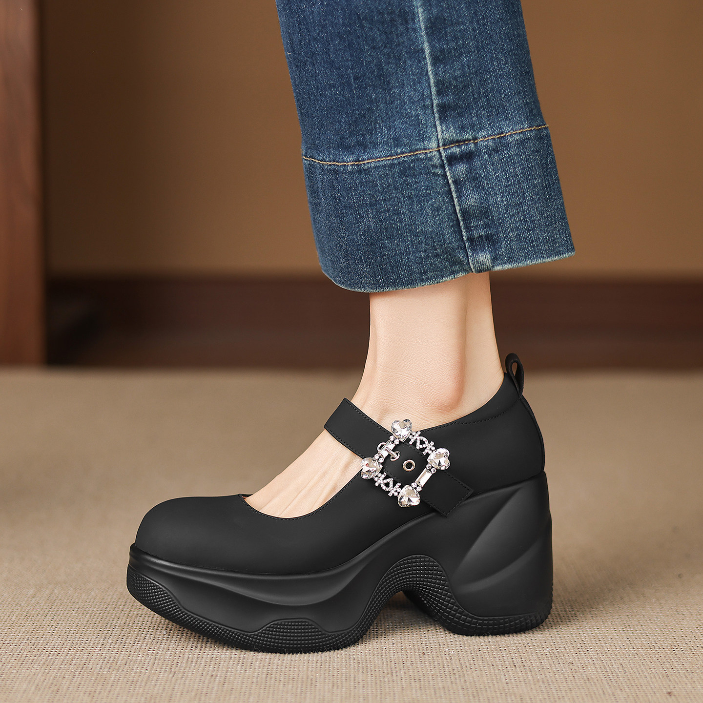 lorem香港 2026春季新款上新玛丽珍增高厚底松糕鞋浅口气质单鞋女,女鞋,玛丽珍鞋,淘宝优惠券,粉丝福利购,淘宝优惠卷