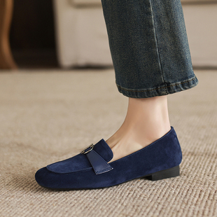 简约百搭羊翻皮通勤一脚蹬工作鞋 lorem香港 时尚 休闲单鞋 女 26春季