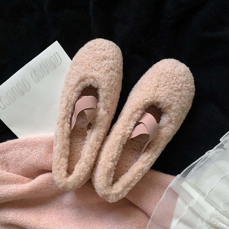 时尚休闲百搭舒适平跟保暖毛毛鞋