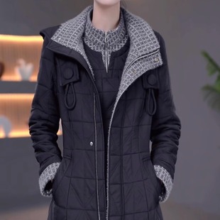 五防免洗夹棉大衣 优雅显瘦可拆卸帽外套裙子 连衣裙2026秋冬新款