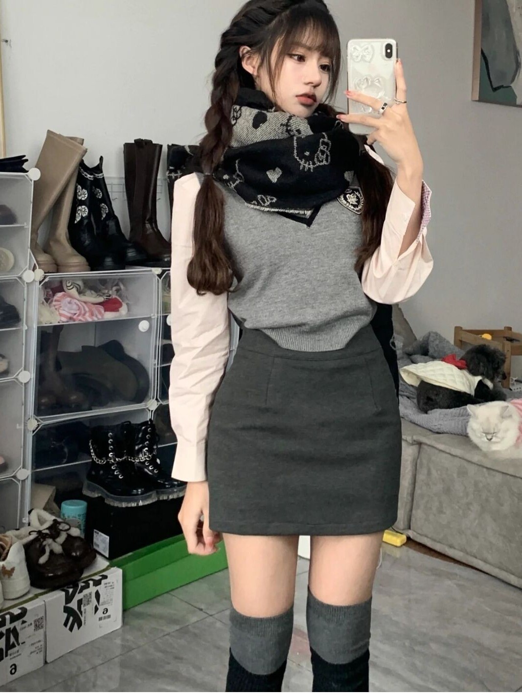 包臀西装半身裙女夏季2023新款小个子灰色高腰紧身a字显瘦短裙子