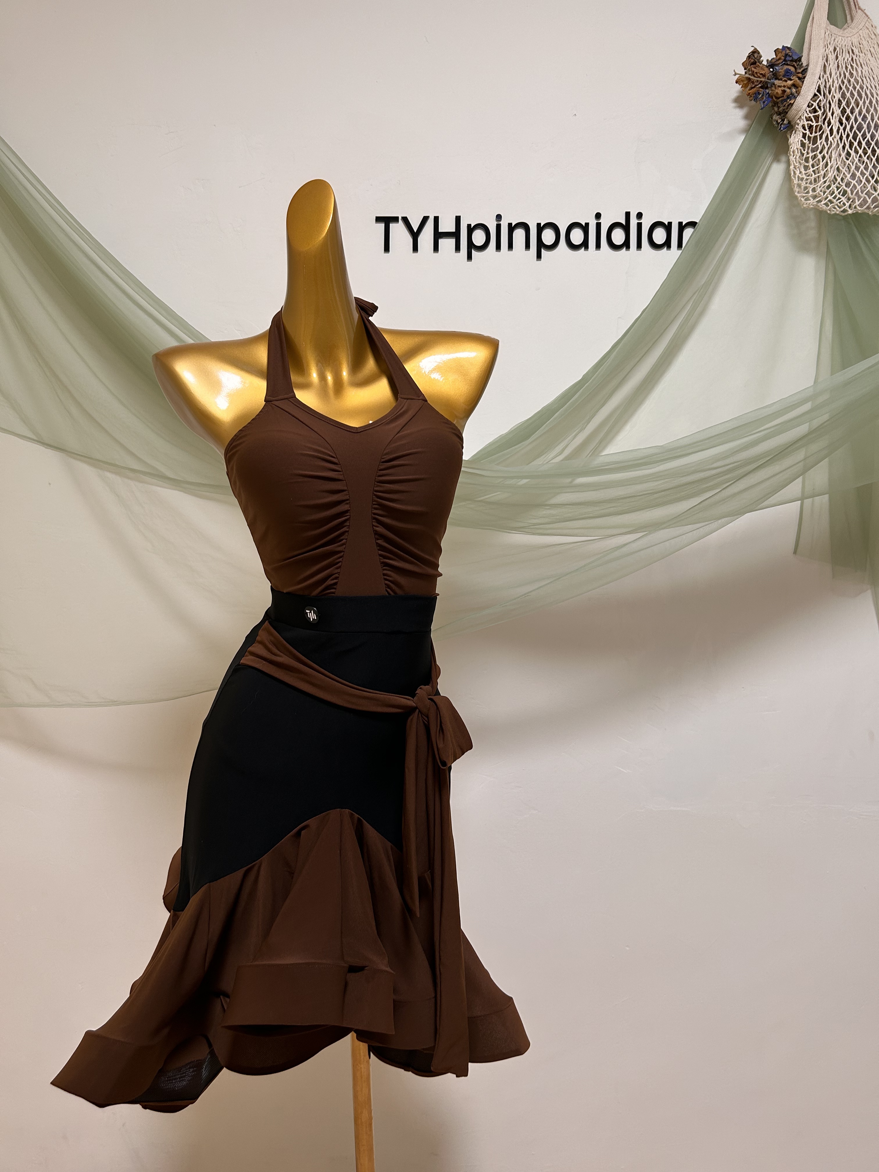 tyh连体衣鱼骨拉丁舞服含胸按扣