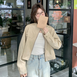 设计感立领夹克机车服外套女2025春秋季新款甜酷显瘦短款夹克上衣图片