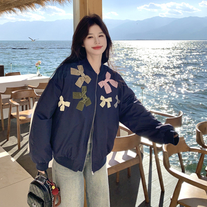 新款蝴蝶结棒球服外套 2C170-1317-P165-K268图片