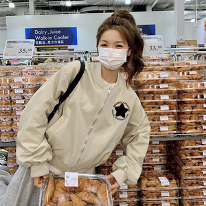 美式慵懒chic短款棒球服外套女春秋2025独特超火好看休闲小众夹克图片