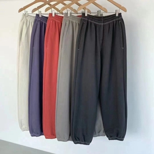 现~韩国东大门代购egg2025春新款百搭宽松紧腰撞色束脚休闲卫裤女